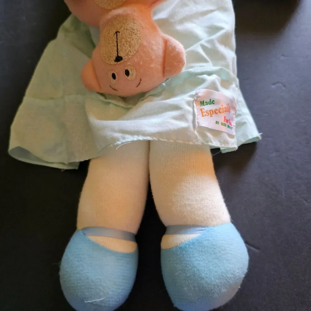Vtg Ivy Cottage Violet Pickles Rag Doll with Bear Made Especially for You 19